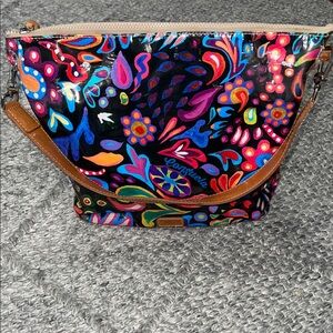 Consuela Multicolor Floral Black Shoulder Bag